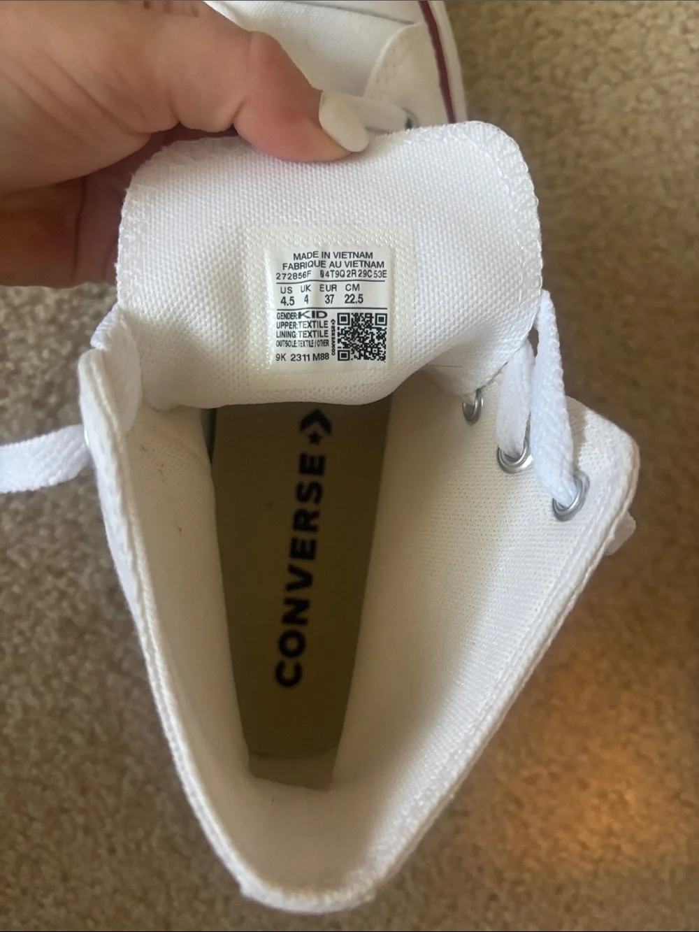 Converse Kids White High-Top Canvas Sneaker